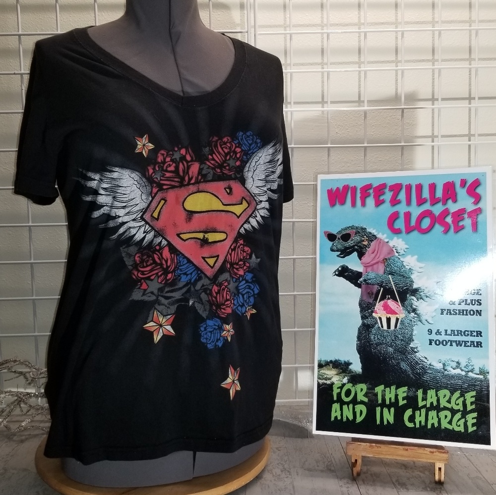 DC Comics Black Superman Graphic T shirt  - 2x